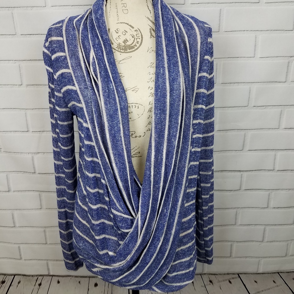 Sun n Moon Blue and White Striped Blouse